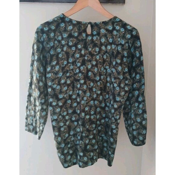 Talbots 100% Cashmere Sweater Est Size Small Brown Green Peacock Quiet Luxury - Picture 5 of 8